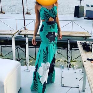 Teal/ Turquoise Tropical/Hawaiian Dress